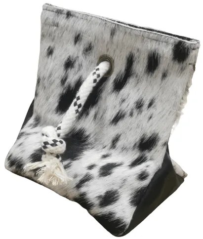 Zarážka do dveří Luxury Cowhide BRAZÍLIE SALT &amp; PEPPER BLACK 17x20cm