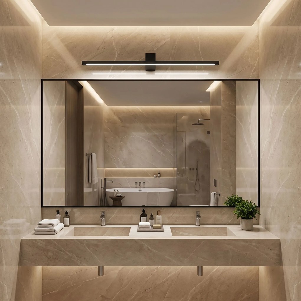 Toolight Toolight, LED nástenné svietidlo, 80cm, 16W, 4000K, 1500lm, SWE051-1W, čierna matná, OSW-20151