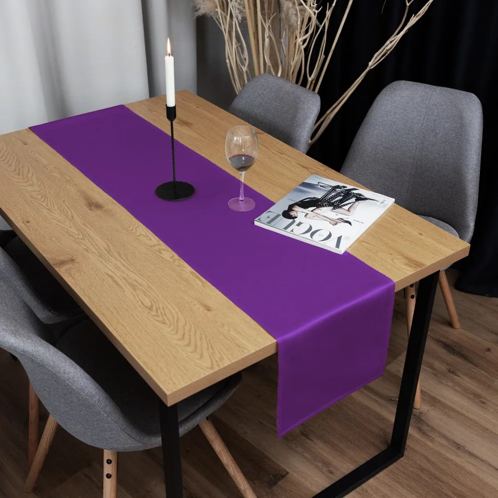 Biante Saténový behúň na stôl polyesterový Satén LUX-044 Žiarivo fialový 20x140 cm