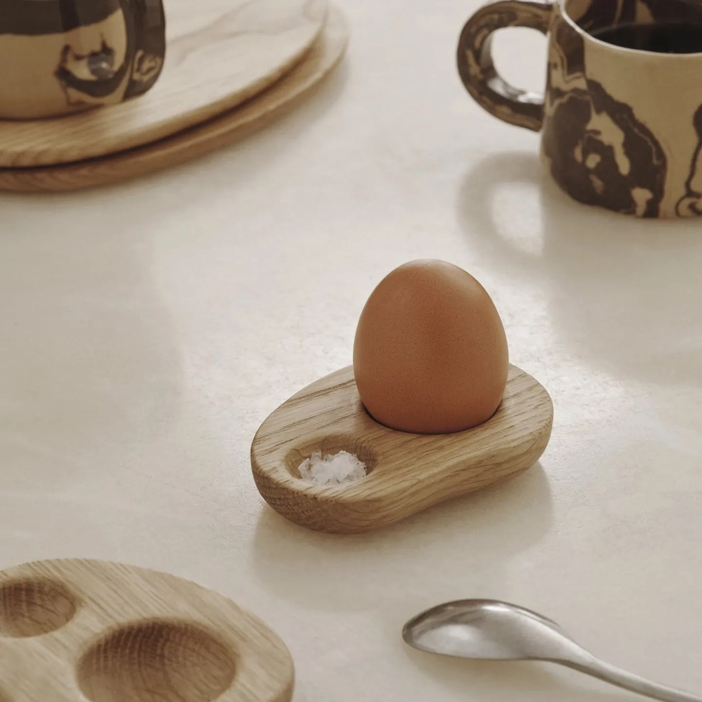 Ferm Living Drevený stojanček na vajce Cairn – set 2 ks