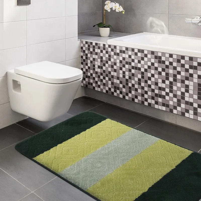 Dvojdielny set kupeľňových predložiek v zelenej farbe Šírka: 50 cm | Dĺžka: 80 cm