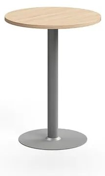 Barový stôl VERTICUS, Ø700x900 mm, dub/strieborná