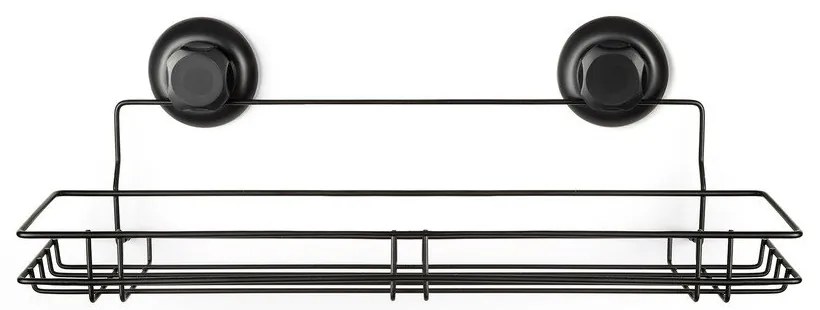 Čierna samodržiaca nástenná kuchynská polička Compactor Bestlock Black Kitchen Shelf, 45,5 x 12 cm