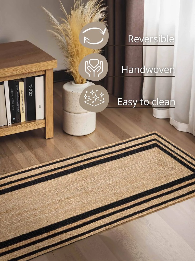 Hanse Home, Behúň Looma 106302 Natural Gold Black, 70x200, béžová, chodba / predsieň