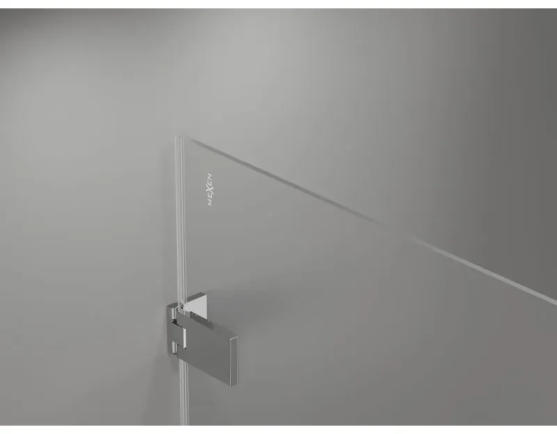 Mexen Lunar-F Duo, skladací sprchový kút 100 x 90 cm, 8mm číre sklo, chrómový profil, 836-100L-090P-01-00