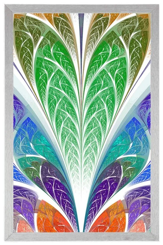 Plagát abstrakcia farebného skla - 20x30 white