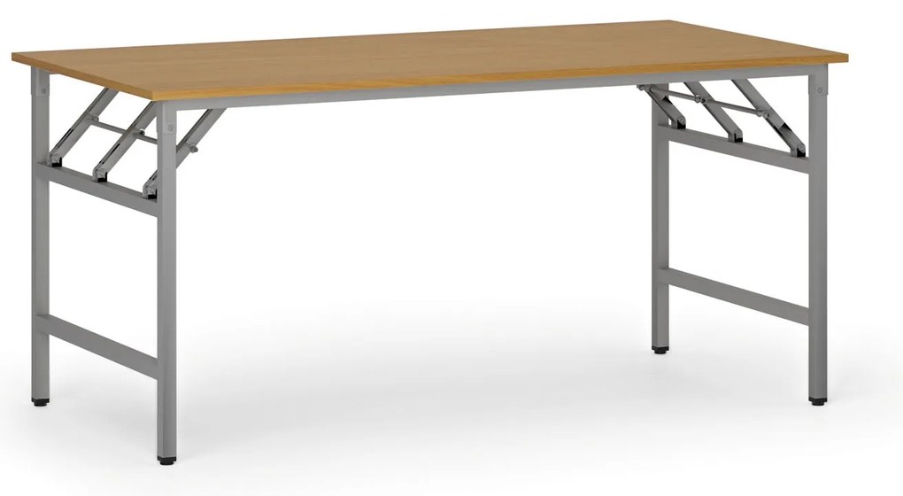 Konferenčný stôl FAST READY, 160x80 cm, sivostrieborná podnož, buk