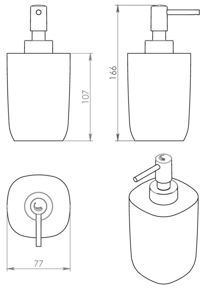 Gedy Gedy, YLENIA dávkovač mydla na postavenie, biela, YL8002