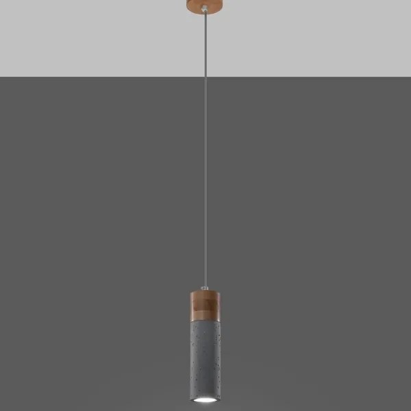 Sollux SL.0965 - Luster na lanku ZANE 1xGU10/40W/230V betón/drevo