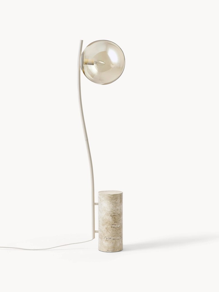 Malá stojacia lampa's travertínovým podstavcom Cora