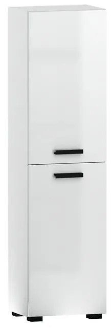 Vysoká skrinka do kúpeľne Plain 40 2D nohy biela