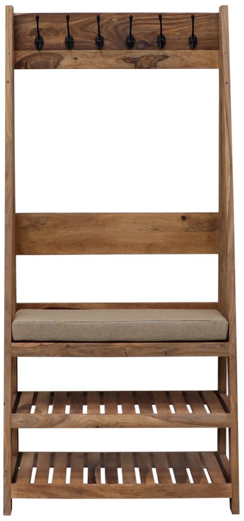 furniture-nabytek.cz - Masívny drevený vešiak s botníkom 80x175x40
