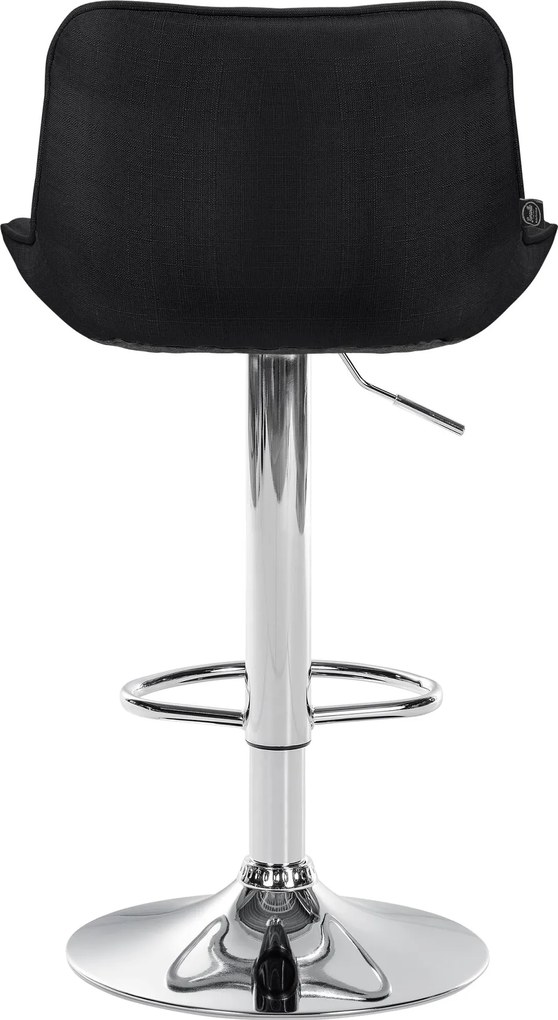 Barová stolička Vonore - látka, chróm rám - Čierna
