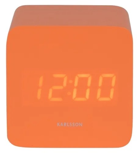 Karlsson 5982OR dizajnové LED hodiny s budíkomoranžové, 7 cm