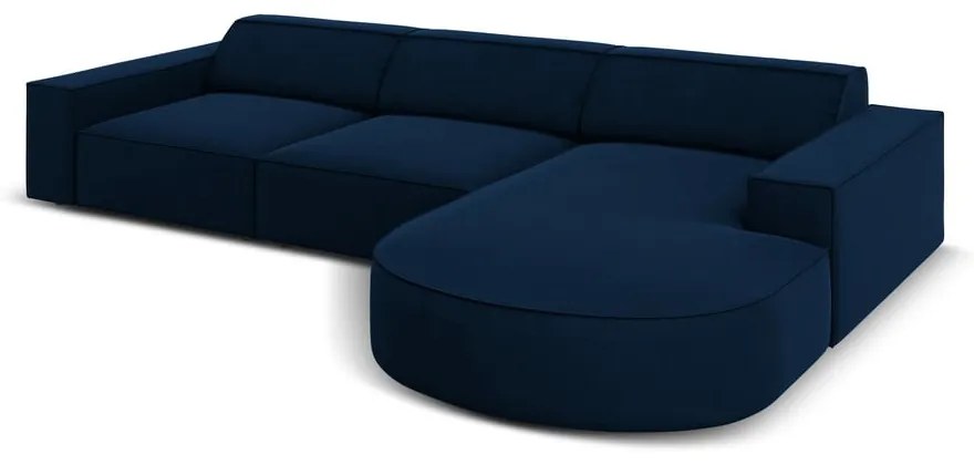 Modrá zamatová rohová pohovka (pravý roh) Jodie - Micadoni Home