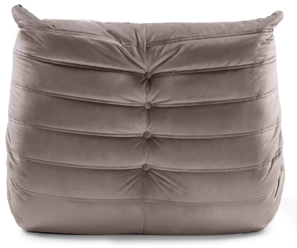 Designové sametové křeslo Fugi hnědo-šedé