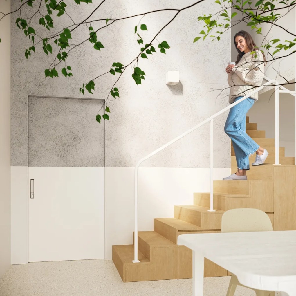 Nástenné svietidlo Subani, 1x biele keramické tienidlo