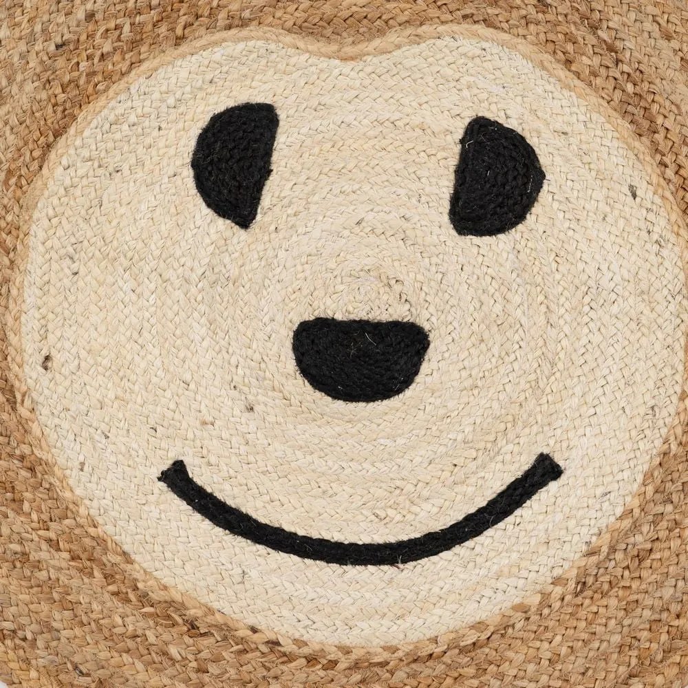 Jutový detský koberec v prírodnej farbe ø 100 cm Chiquillo – Ixia