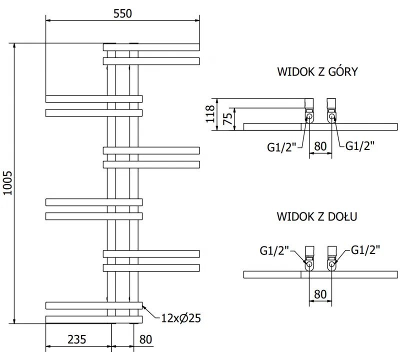 Mexen Jari, elektrické vykurovacie teleso 1005 x 550 mm, 300 W, čierna, W115-1005-550-2300-70