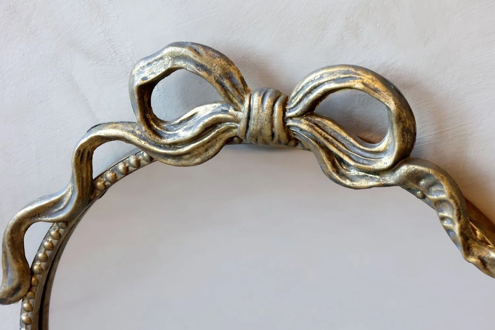 Mosadzné antik kovové nástenné zrkadlo s kvetom Ariel - 90*2*180 cm