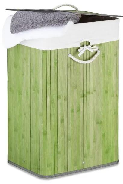 Štvorcový bambusový kôš na bielizeň, zelena RD19053