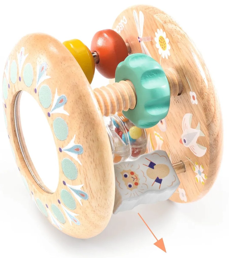 Drevená hrkálka s aktivitami