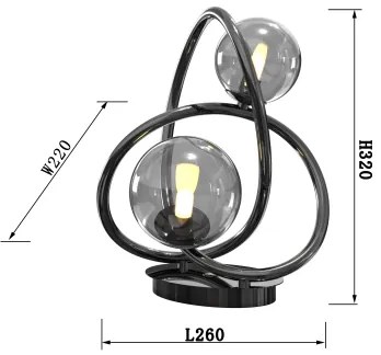Wofi 8014-205 - LED Stolná lampa NANCY 2xG9/3,5W/230V čierna/chróm