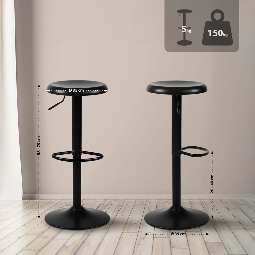 Barová stolička Williston - čierna