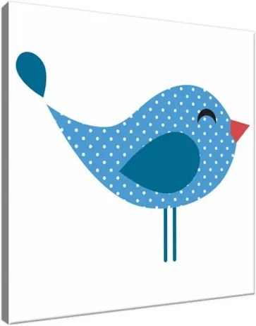 Obraz na plátne Spokojný modrý bodkovaný vtáčik 30x30cm 3074A_1AI