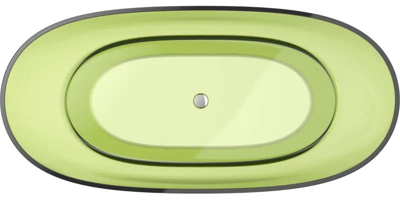 Mexen Pure, voľne stojaca priesvitná vaňa 170 x 80 cm, chrómová zátka, 58071708012