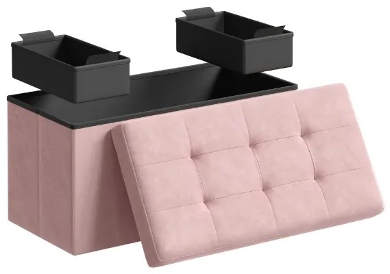 Taburet s úložným priestorom OTTOMAN 76x38 cm, ružový
