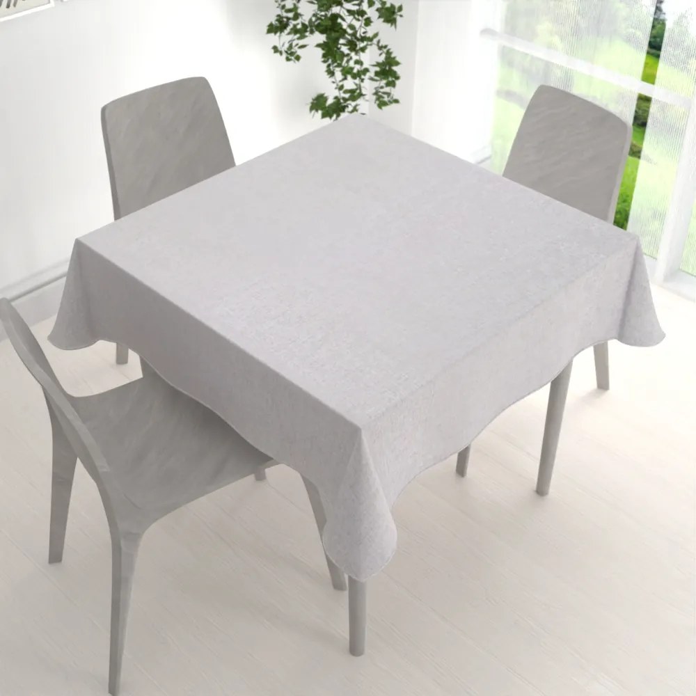 Biante Dekoračný štvorcový obrus BKW-206 Svetlo sivobéžový žíhaný 130x130 cm