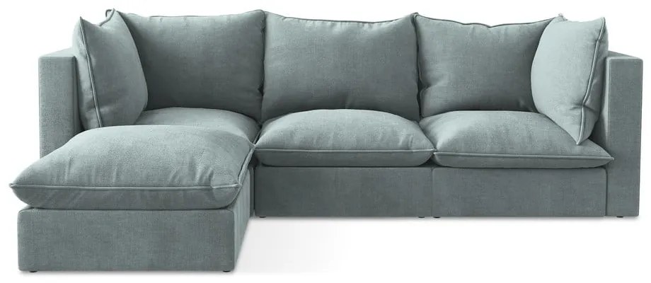 Modrá rohová pohovka (ľavý roh/s leňoškou) Manao – Makamii