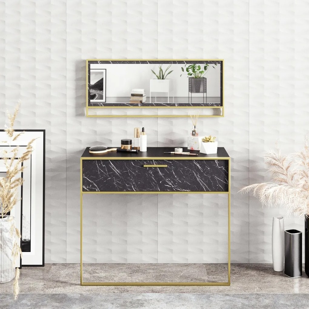Dekoratívny stôl Polka Aynali Black