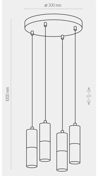 Luster na lanku ELIT 4xGU10/10W/230V biela