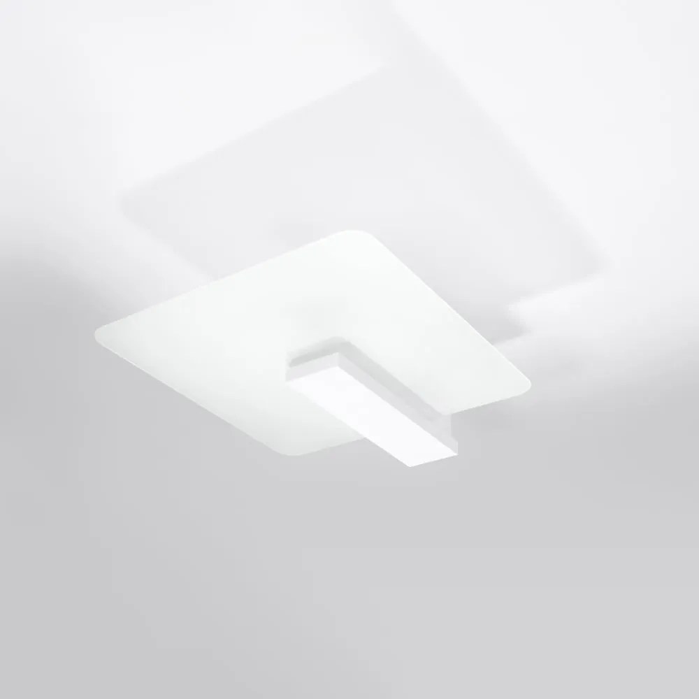 Biele stropné svietidlo so skleneným tienidlom 40x47.5 cm Parola – Sollux