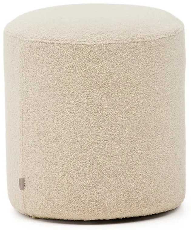 Krémový taburet z textílie buklé Kaeli – Kave Home