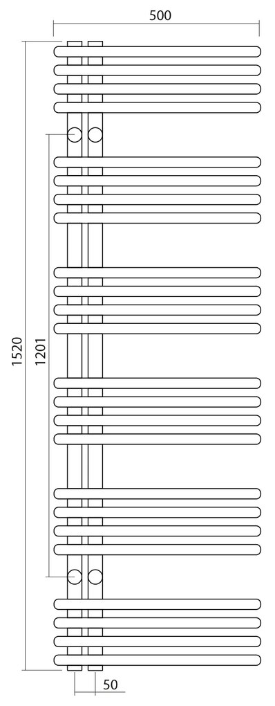 Sapho Sapho, NYMPHA vykurovacie teleso 500x1520mm, chróm, LLN152