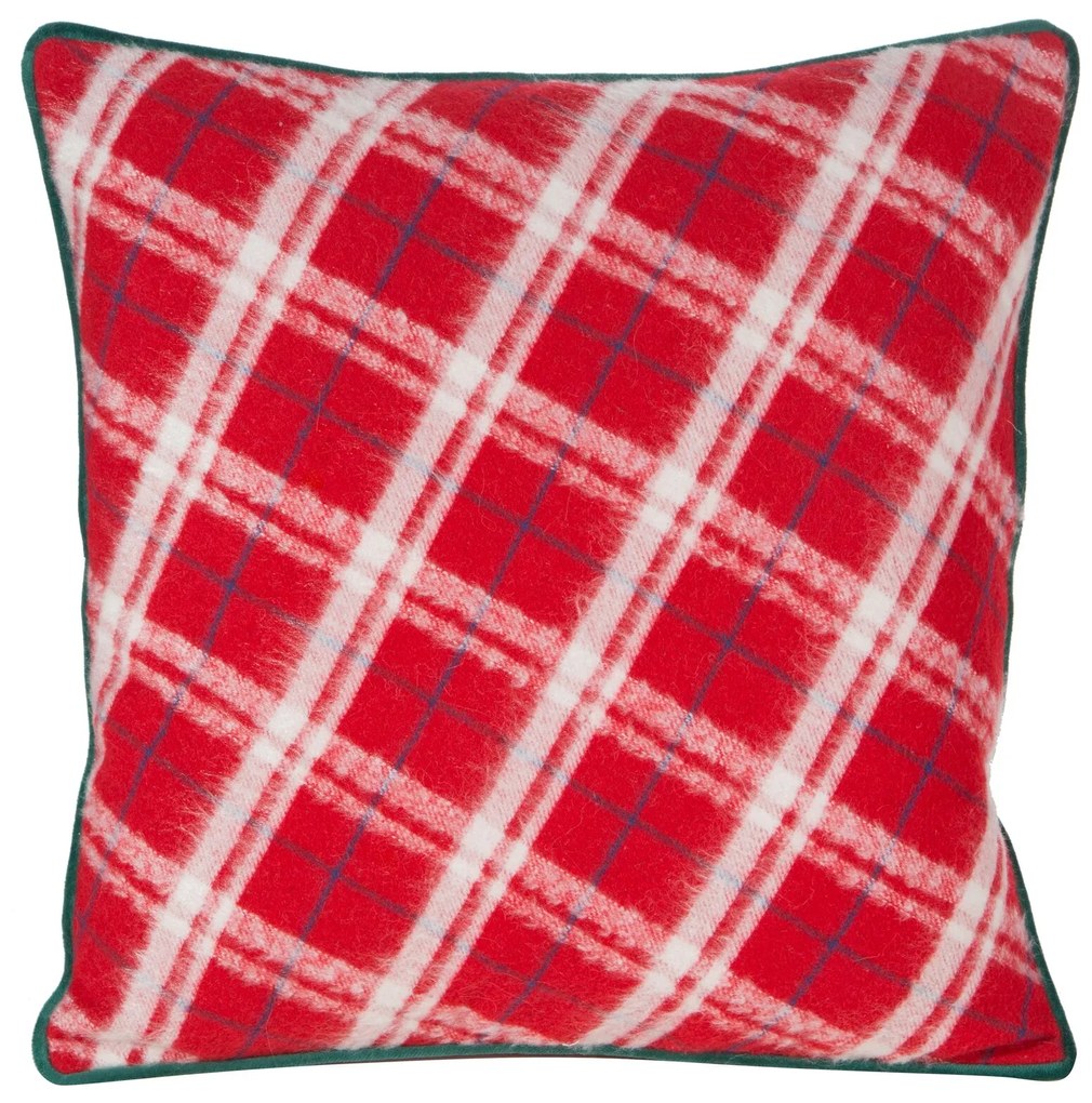 VIANOČNÁ DEKORAČNÁ OBLIEČKA NA VANKÚŠ GRID 45X45 CM VZOROVANÁ