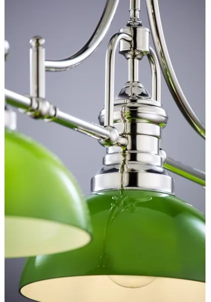 Jupiter 2072 - Luster na tyči PLATINO 3xE27/15W/230V zelená/lesklý chróm