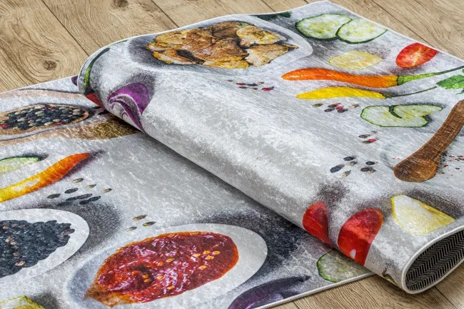 Protišmykový koberec / behúň ANDRE 33580 strieborný / zelený