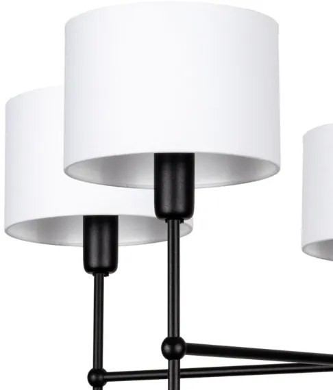 Luster na tyči MADELA 5xE14/40W/230V biela/čierna