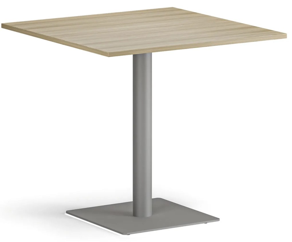 Konferenčný stolík ENZO, 80x80 cm, sivostrieborná podnož, dub prírodný