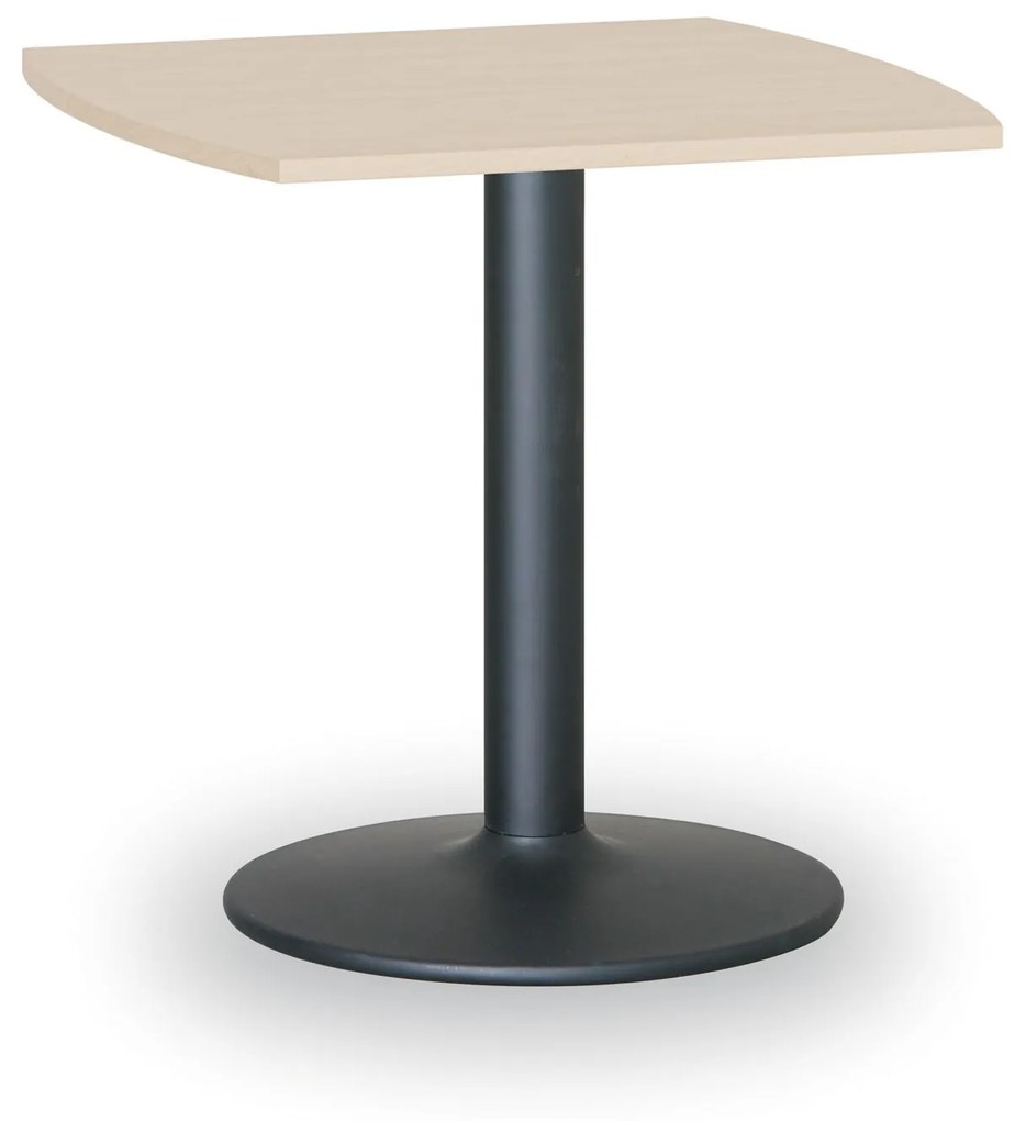 Konferenčný stolík ZEUS II, 660x660 mm, čierna podnož, doska breza