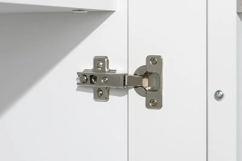 Široká vitrína Caracas typ 22, dub/biely lesk, s osvetlením