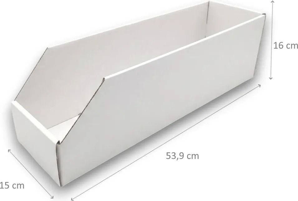 KARTON PAK Úložné boxy na oblečení, organizéry do skříně BÍLÝ KARTON 15 x 54 cm