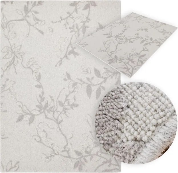 Koberec Agnella Noble Flors svetlosivý