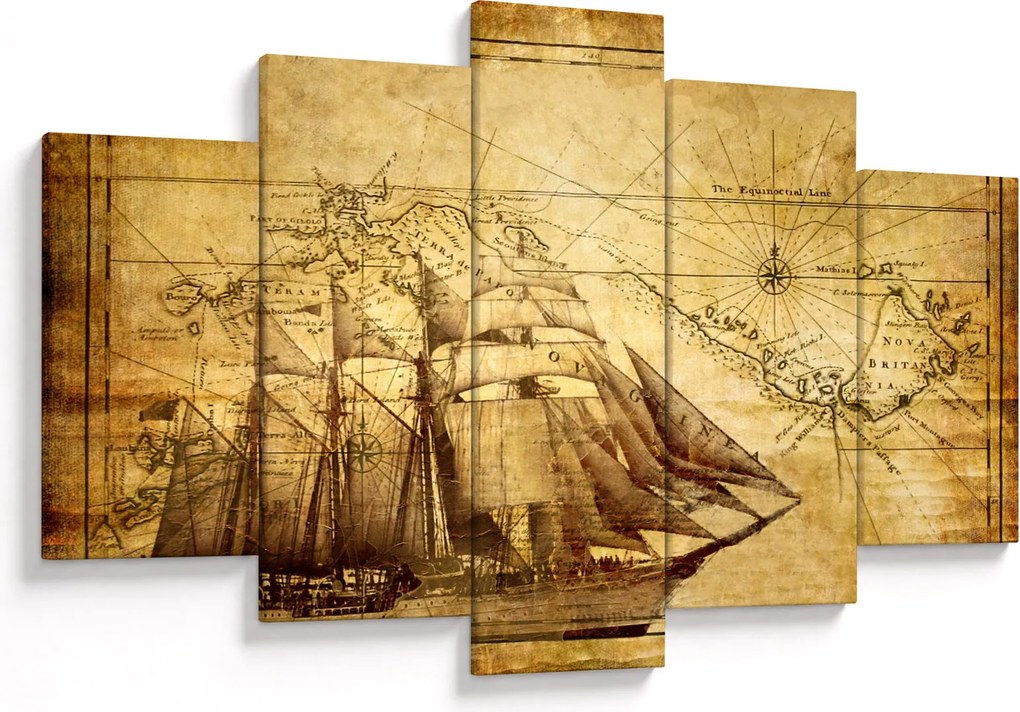 Obraz - Stará mapa (150x105 cm)