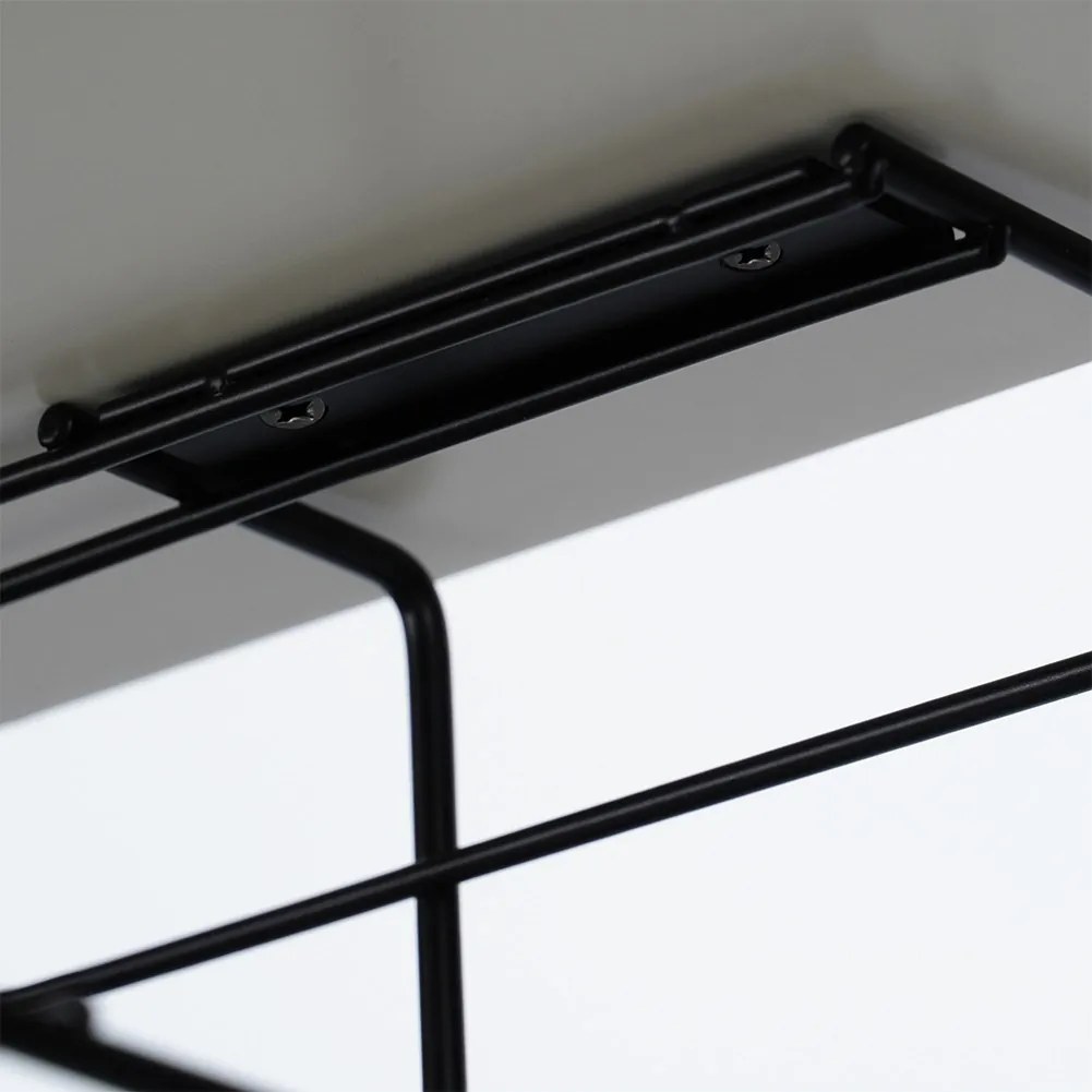 Organizér kabelů pod desku stolu, kovový, černý VILDE 43 x 17 x x 10 cm