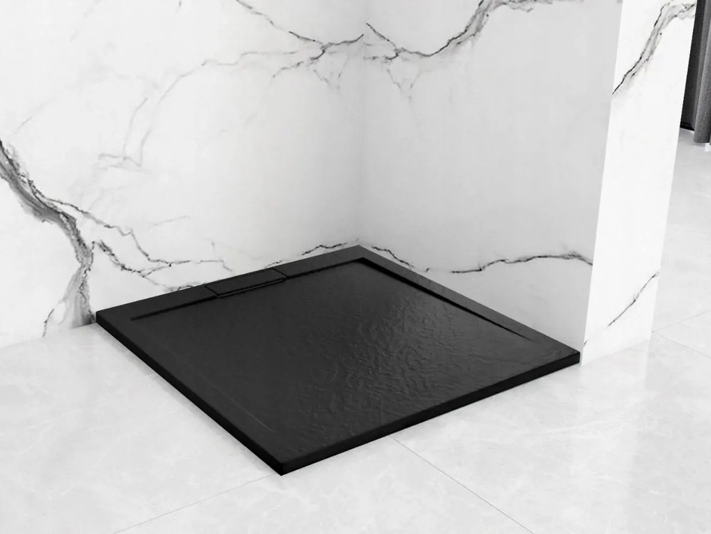 Rea Grand Black, štvorcová sprchová vanička 90x90x3,5 cm, REA-K4595